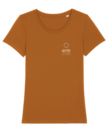 Circle Sun - white boat (chest) Roasted Orange