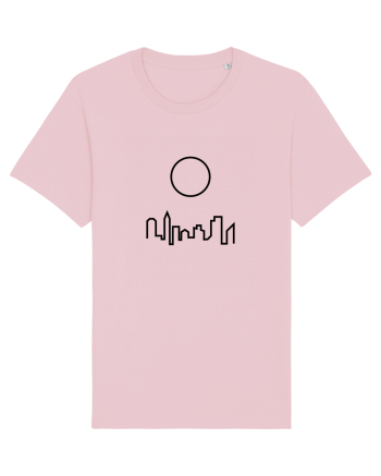 Circle Sun - black city Cotton Pink
