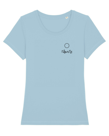 Circle Sun - black city (chest) Sky Blue