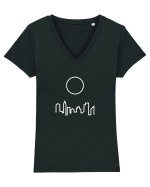 Circle Sun - white city Tricou mânecă scurtă guler V Damă Evoker