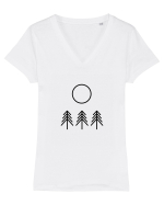 Circle Sun - black forest Tricou mânecă scurtă guler V Damă Evoker