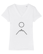 Circle Sun - black mountain Tricou mânecă scurtă guler V Damă Evoker