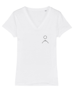 Circle Sun - black mountain (chest) Tricou mânecă scurtă guler V Damă Evoker
