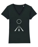 Circle Sun - white road Tricou mânecă scurtă guler V Damă Evoker