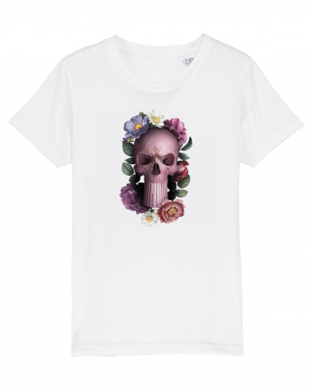 Craniu cu flori punishskull 02 White