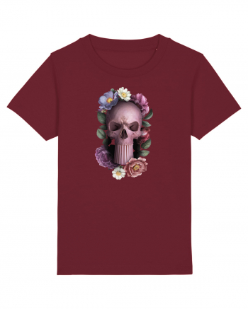 Craniu cu flori punishskull 02 Burgundy