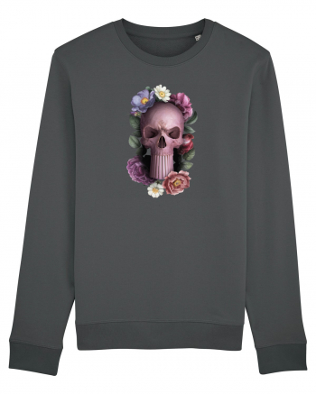Craniu cu flori punishskull 02 Anthracite