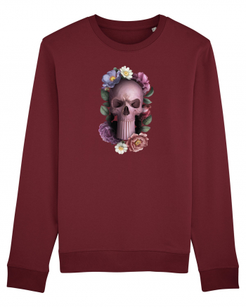 Craniu cu flori punishskull 02 Burgundy