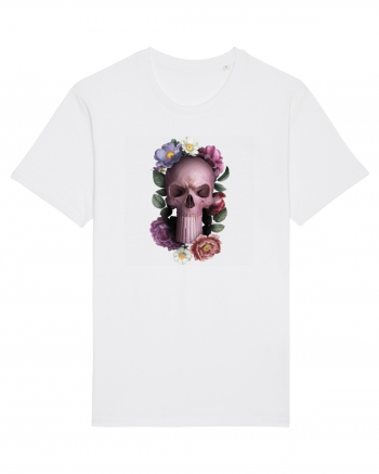 Craniu cu flori punishskull 02 White