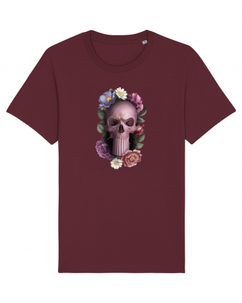 Craniu cu flori punishskull 02 Burgundy