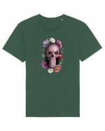 Craniu cu flori punishskull 02 Tricou mânecă scurtă Unisex Rocker