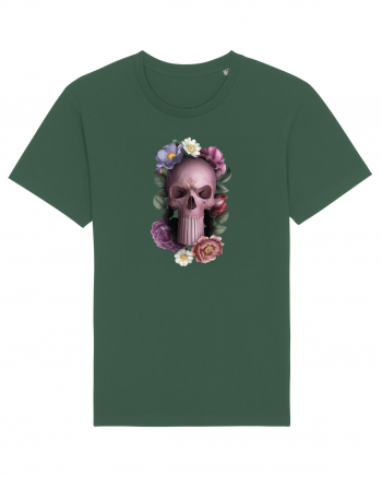 Craniu cu flori punishskull 02 Bottle Green