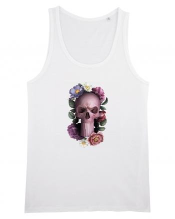 Craniu cu flori punishskull 02 White