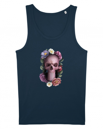 Craniu cu flori punishskull 02 Navy