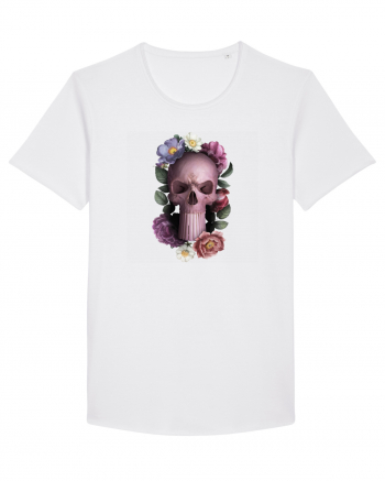 Craniu cu flori punishskull 02 White