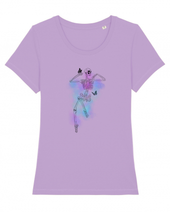 Schelete visator pe fundal colorat încojurat de fluturași Lavender Dawn