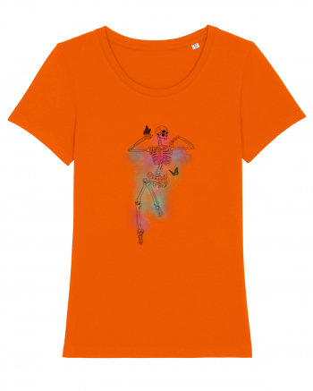 Schelete visator pe fundal colorat încojurat de fluturași Bright Orange