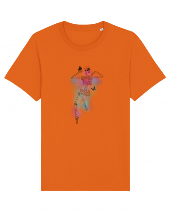 Schelete visator pe fundal colorat încojurat de fluturași Bright Orange