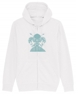 green skull Hanorac cu fermoar Unisex Connector