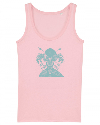 green skull Cotton Pink