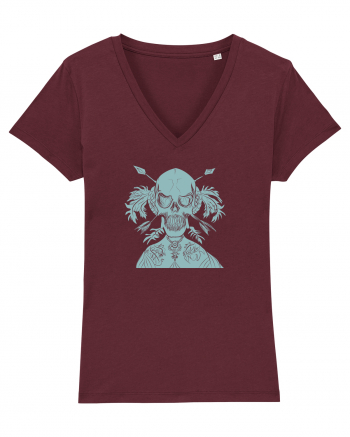 green skull Burgundy