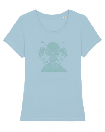 green skull Sky Blue