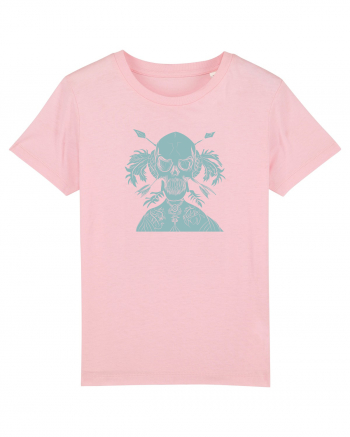 green skull Cotton Pink