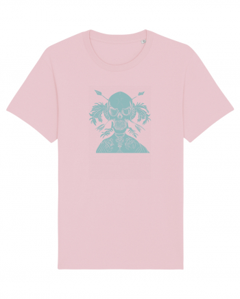 green skull Cotton Pink