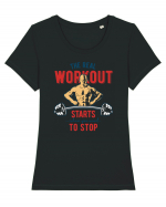 Real Workout Tricou mânecă scurtă guler larg fitted Damă Expresser