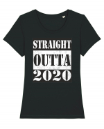 Straight Outta 2020 Tricou mânecă scurtă guler larg fitted Damă Expresser