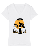 BELIEVE - Alien Tricou mânecă scurtă guler V Damă Evoker