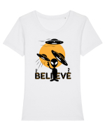 BELIEVE - Alien Tricou mânecă scurtă guler larg fitted Damă Expresser