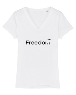 Freedom Tricou mânecă scurtă guler V Damă Evoker