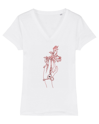Rose and Hand  White