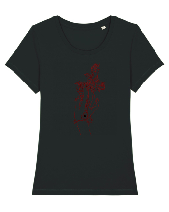 Rose and Hand  Black