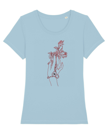 Rose and Hand  Sky Blue