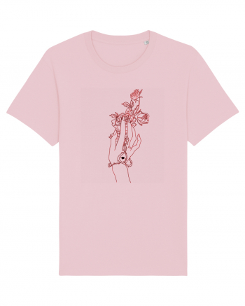 Rose and Hand  Cotton Pink
