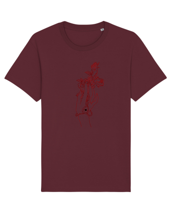 Rose and Hand  Burgundy