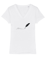Am facut pana Tricou mânecă scurtă guler V Damă Evoker