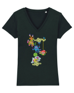 circus Tricou mânecă scurtă guler V Damă Evoker
