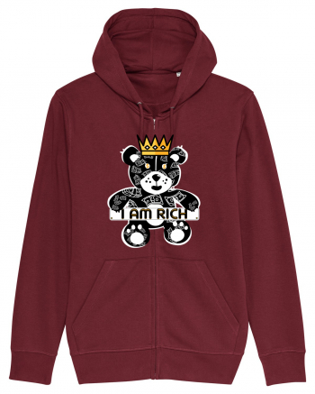 I Am Rich - Black Teddy Bear Burgundy