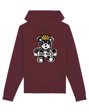 I Am Rich - Black Teddy Bear Burgundy