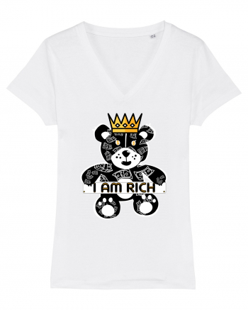 I Am Rich - Black Teddy Bear White