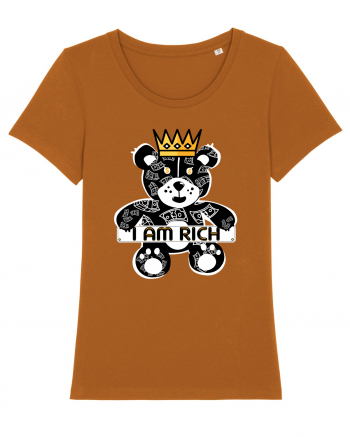 I Am Rich - Black Teddy Bear Roasted Orange