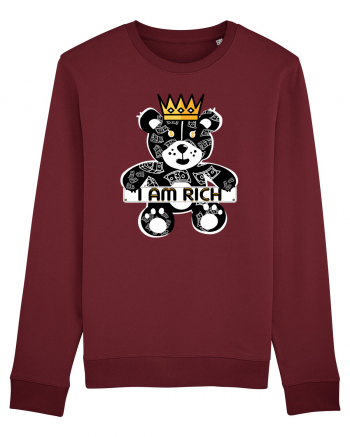 I Am Rich - Black Teddy Bear Burgundy