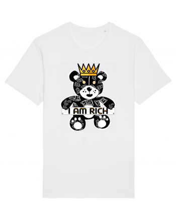 I Am Rich - Black Teddy Bear White