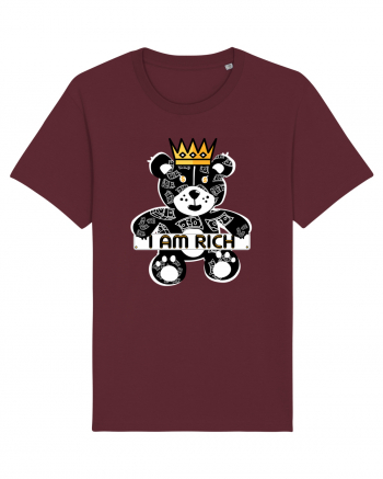 I Am Rich - Black Teddy Bear Burgundy