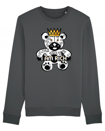 I Am Rich - White Teddy Bear Anthracite