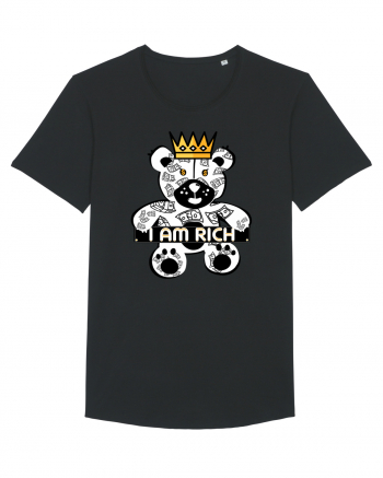 I Am Rich - White Teddy Bear Black