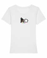 Make It RGB Tricou mânecă scurtă guler larg fitted Damă Expresser